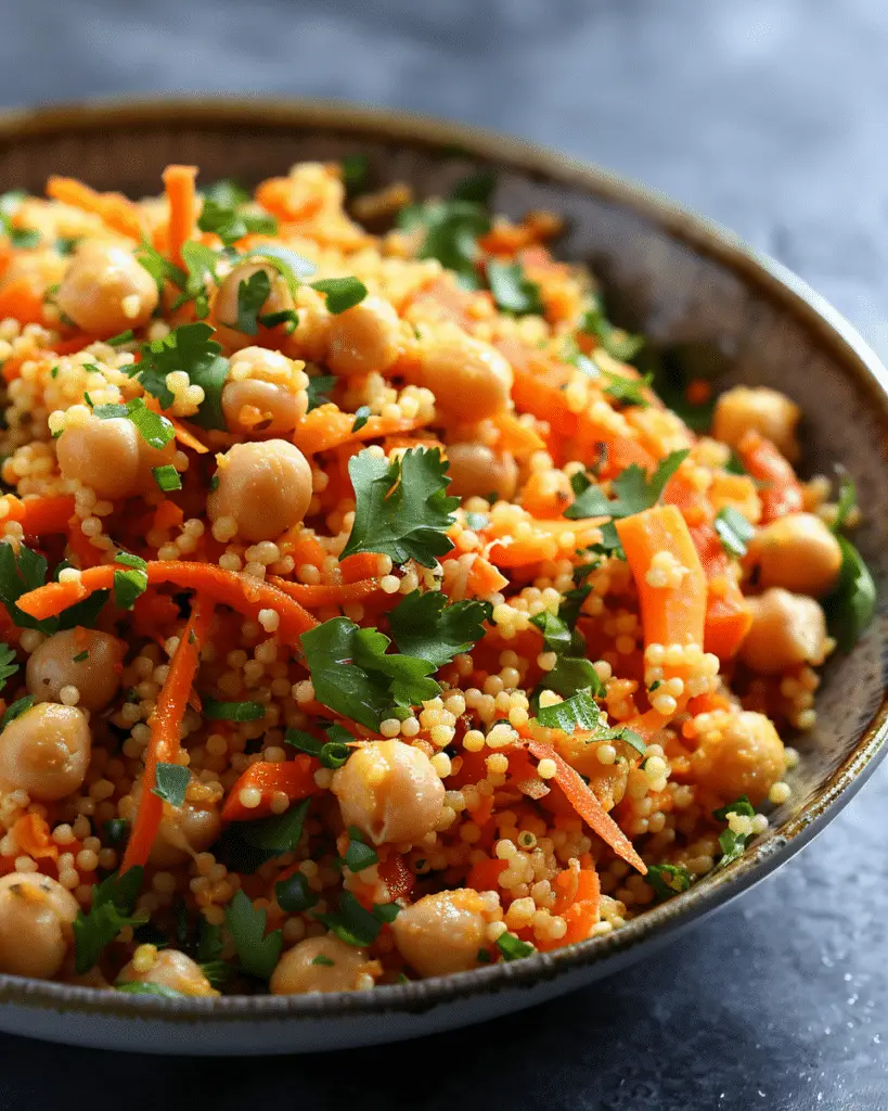 Moroccan-Spiced Chickpea and Carrot Couscous Salad