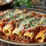 Comforting Stuffed Manicotti Recipe with Easy Meat Sauce