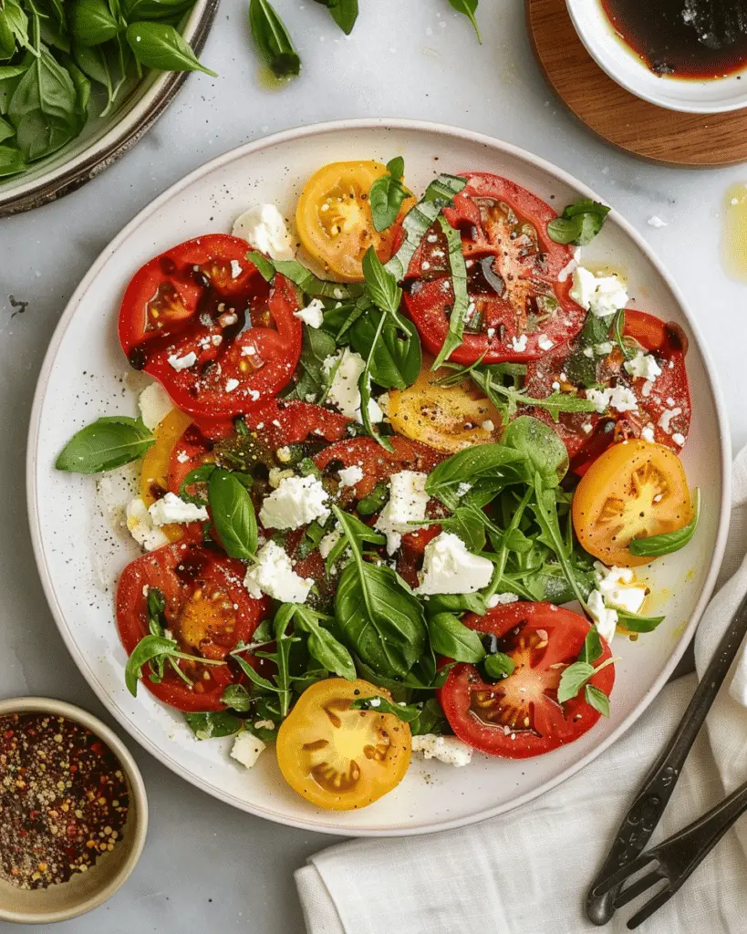 Heirloom Tomato Salad with Whipped Feta and Balsamic