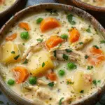High Protein Chicken Pot Pie Soup