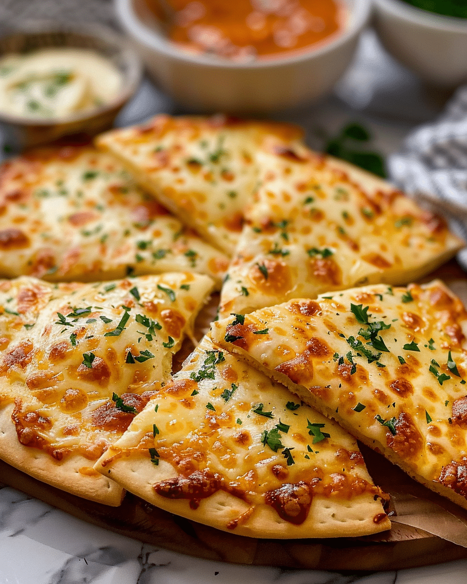 Air Fryer Cheesy Tortilla Garlic Bread