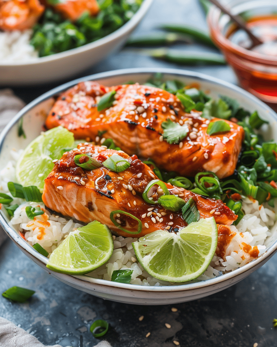 Healthy Sweet Chili Salmon Bowl Recipe