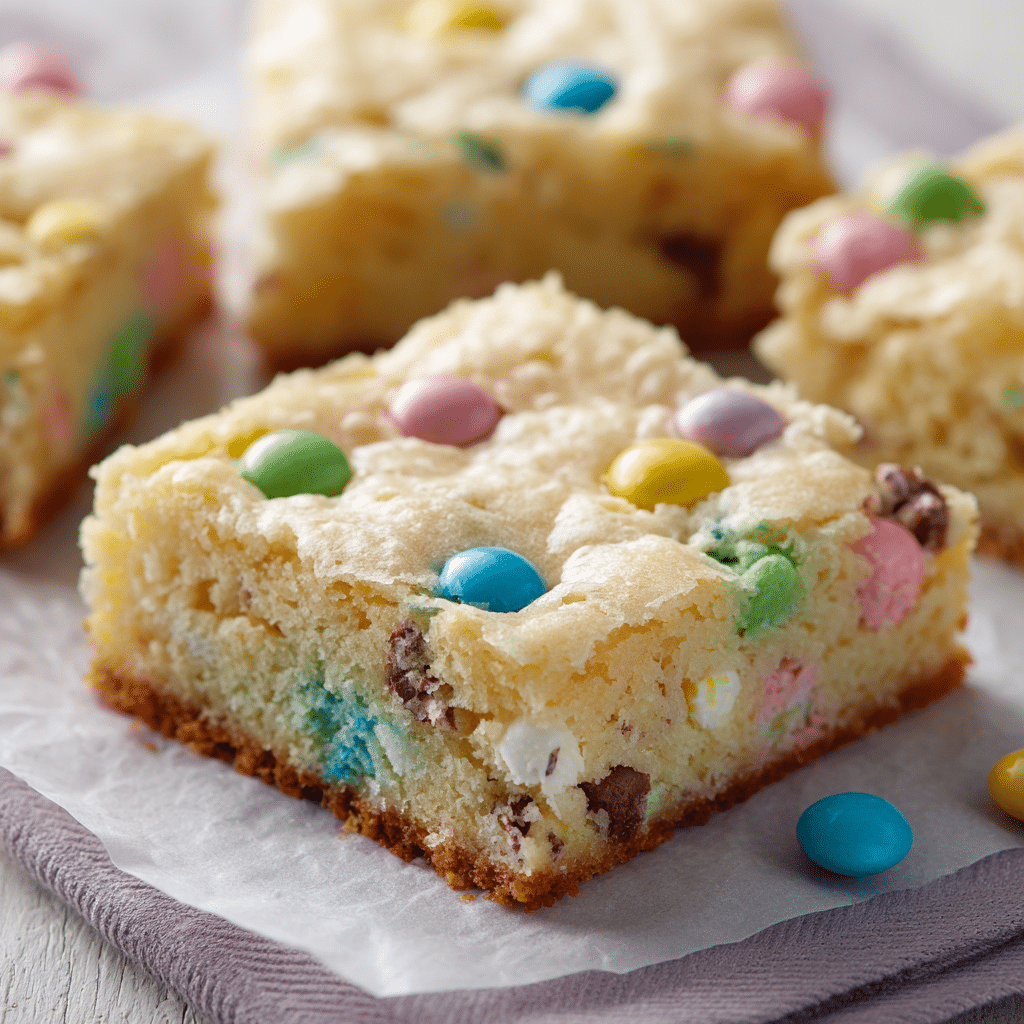 Easter Egg M&M Cake Mix Cookie Bars