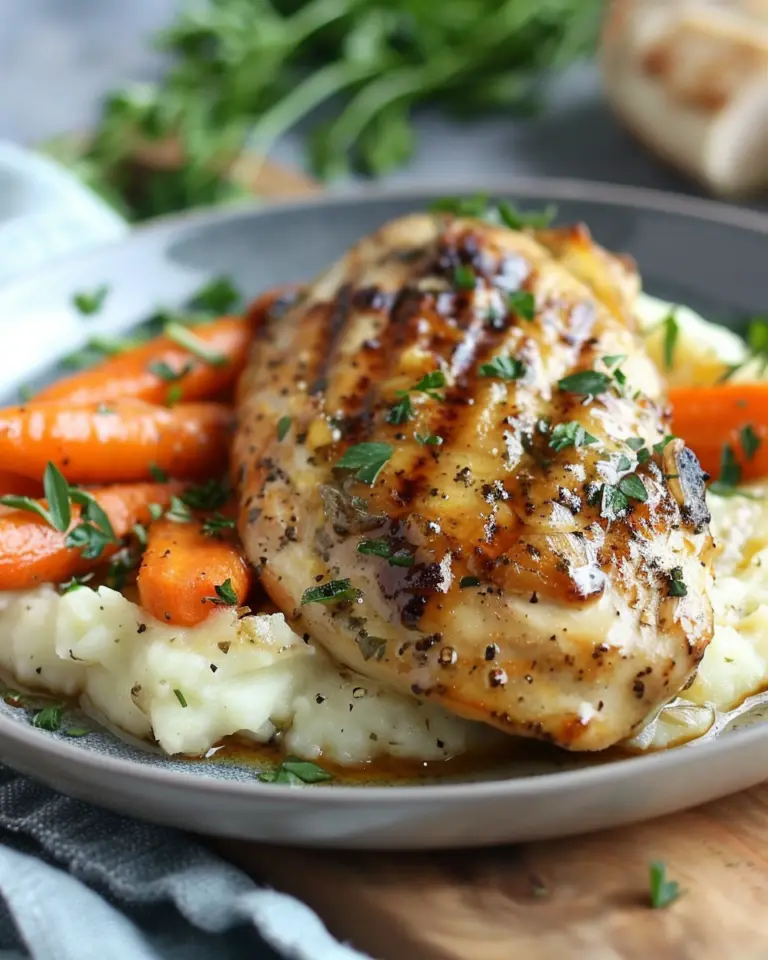 Make Garlic Herb Chicken With Mashed Potatoes And Glazed Carrots Tonight!