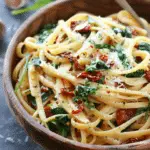 Creamy Sun-Dried Tomato Pasta With Spinach And Garlic