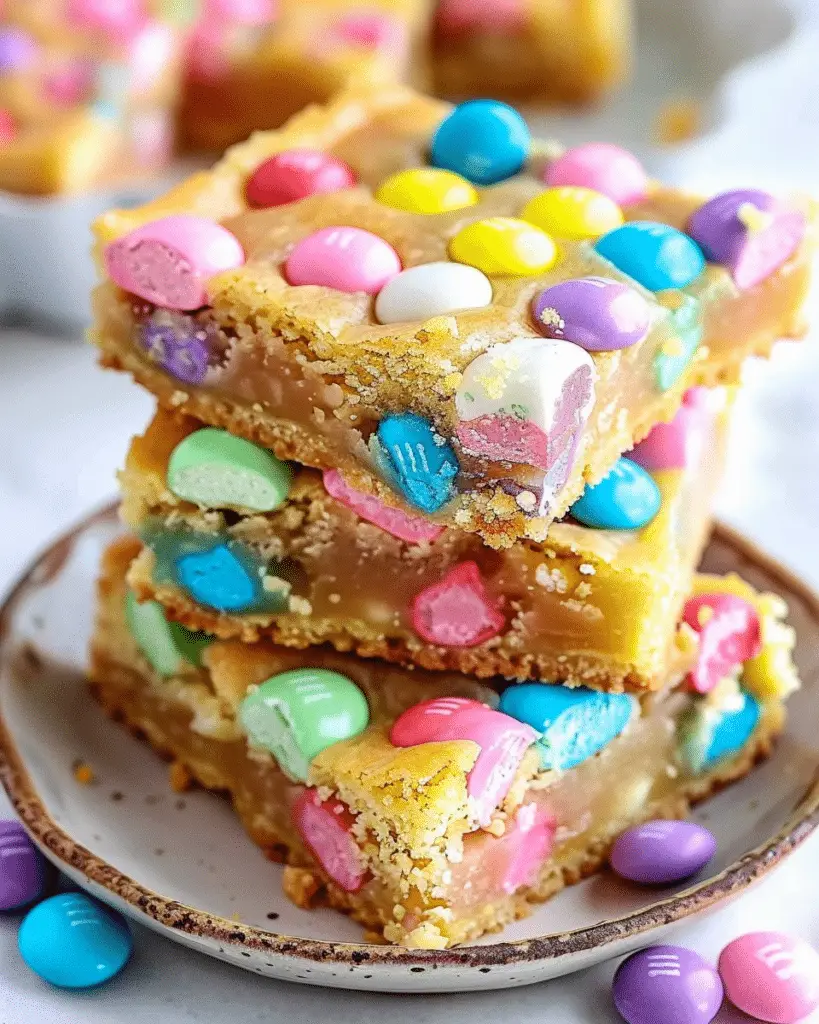 Easter Egg M&M Cake Mix Cookie Bars