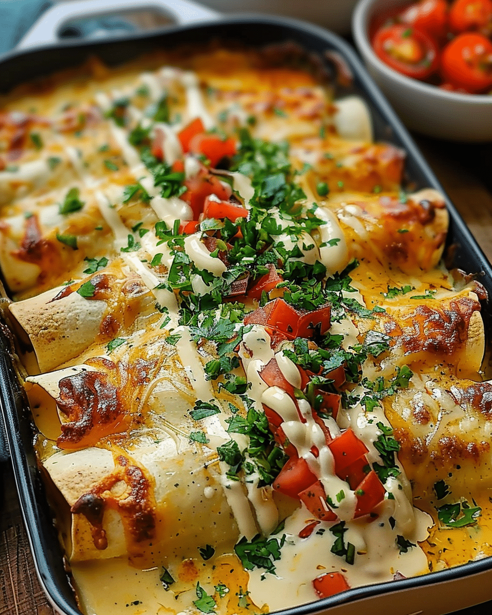Creamy Chicken & Cheese Enchiladas