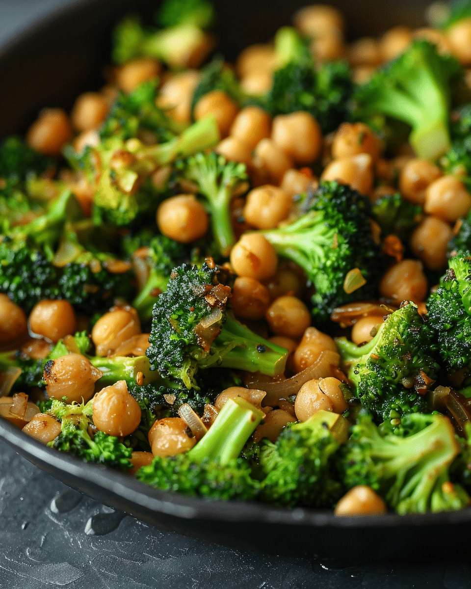 Garlic Broccoli Chickpea Stir Fry