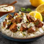 Lemon Butter Beef Cubes with Creamy Garlic Ranch