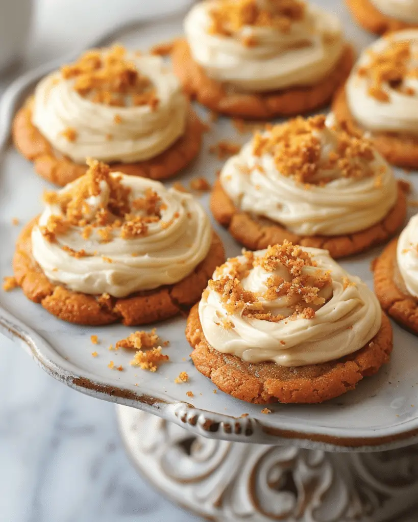 Carrot Cake Cookies with Brown Sugar Ermine Frosting