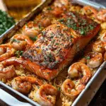 Cajun Salmon and Shrimp Bake