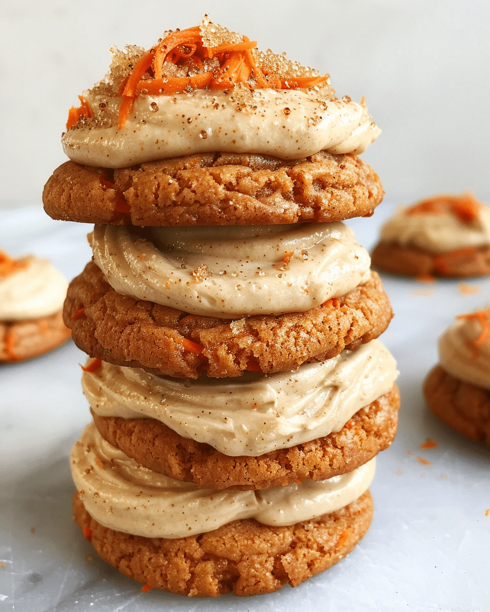 Carrot Cake Cookies with Brown Sugar Ermine Frosting