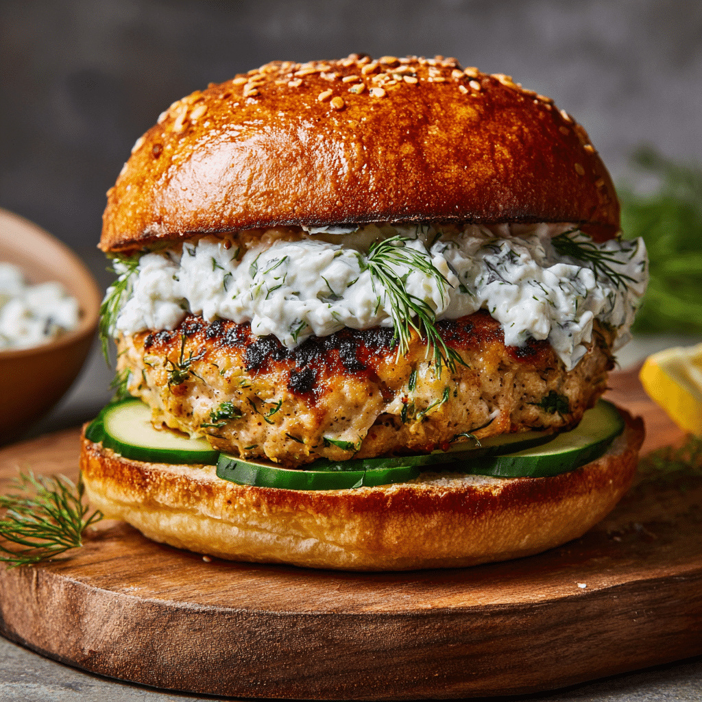 Juicy Greek Chicken Burgers with Tzatziki Bliss