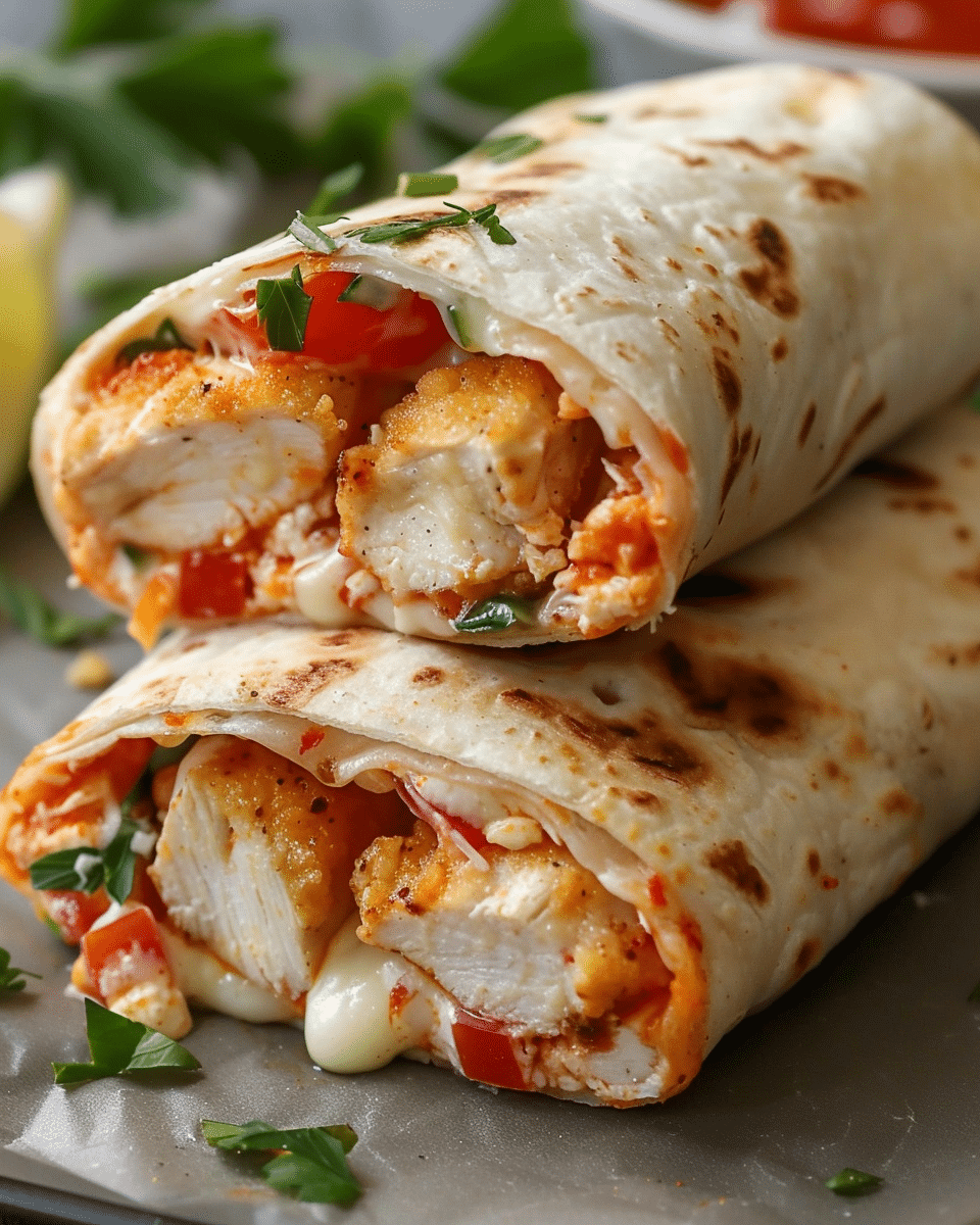 Air Fryer Chicken & Mozzarella Wraps