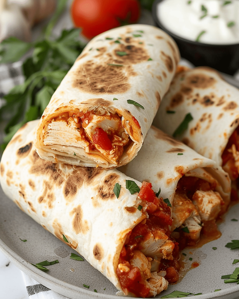 Air Fryer Chicken & Mozzarella Wraps