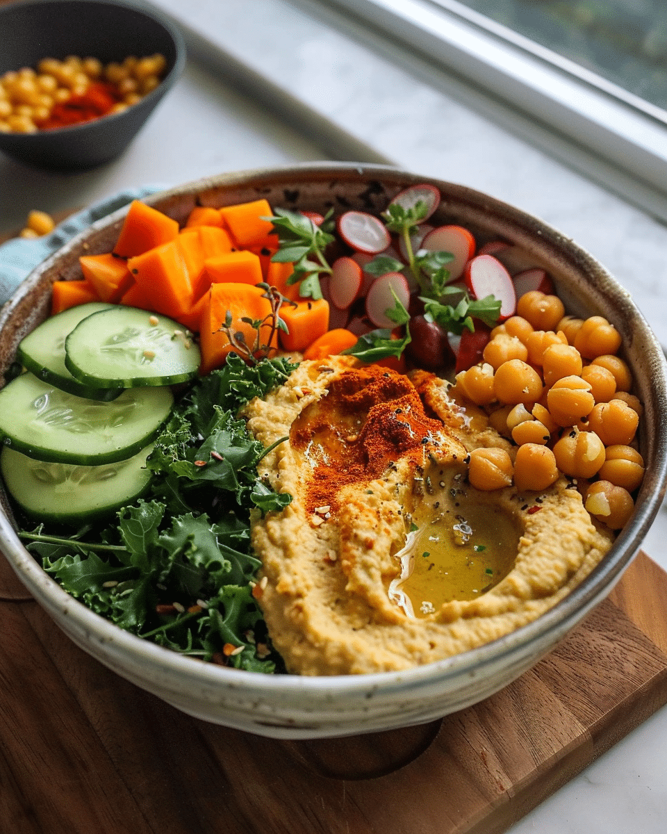 Roasted Veggie Hummus Bowl