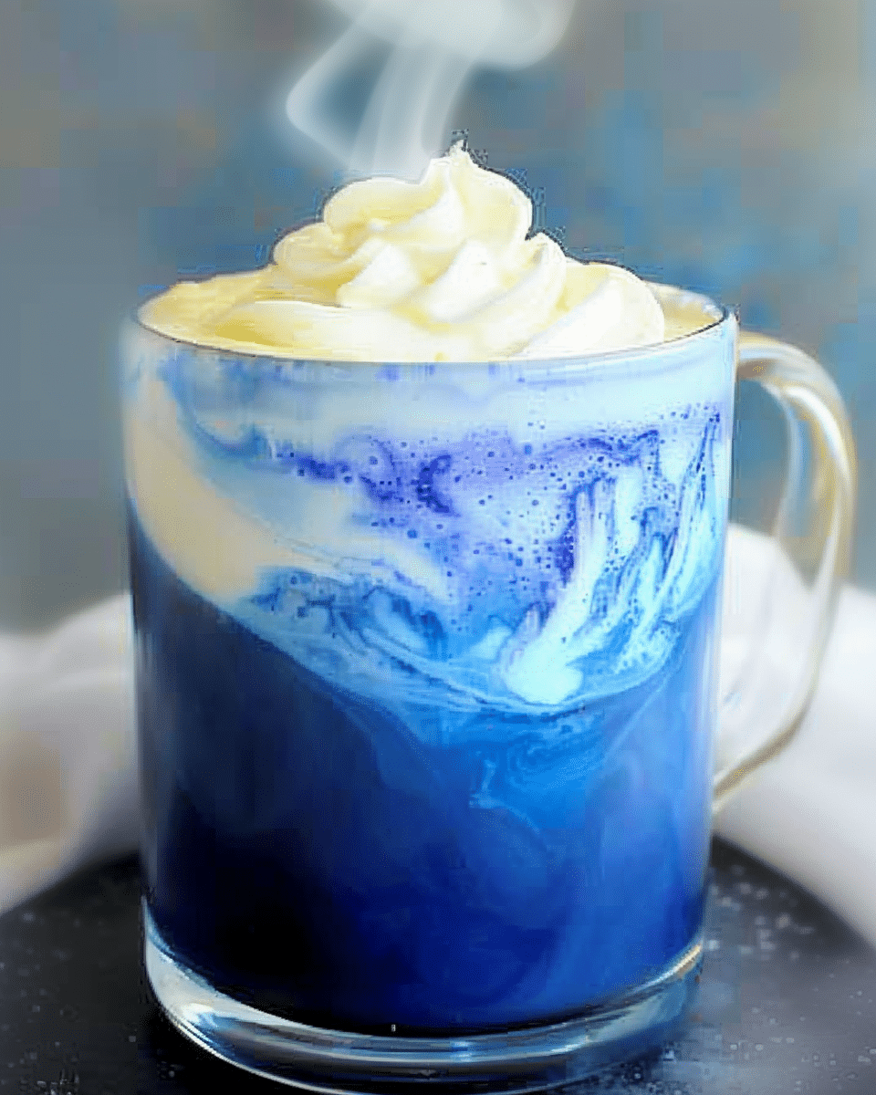 Blue tea latte