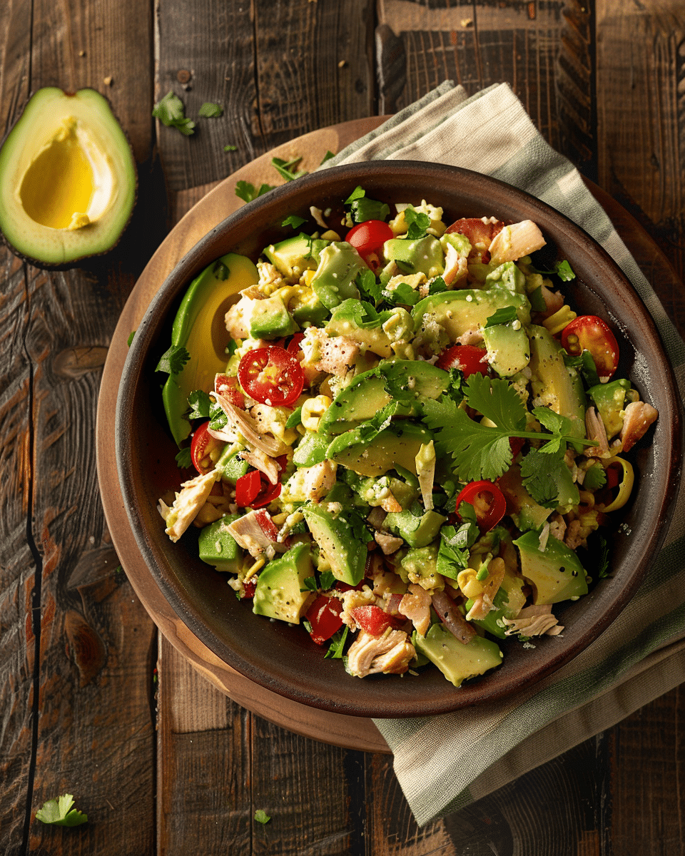 Healthy avocado chicken salad recipe