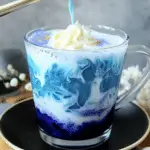 Blue tea latte
