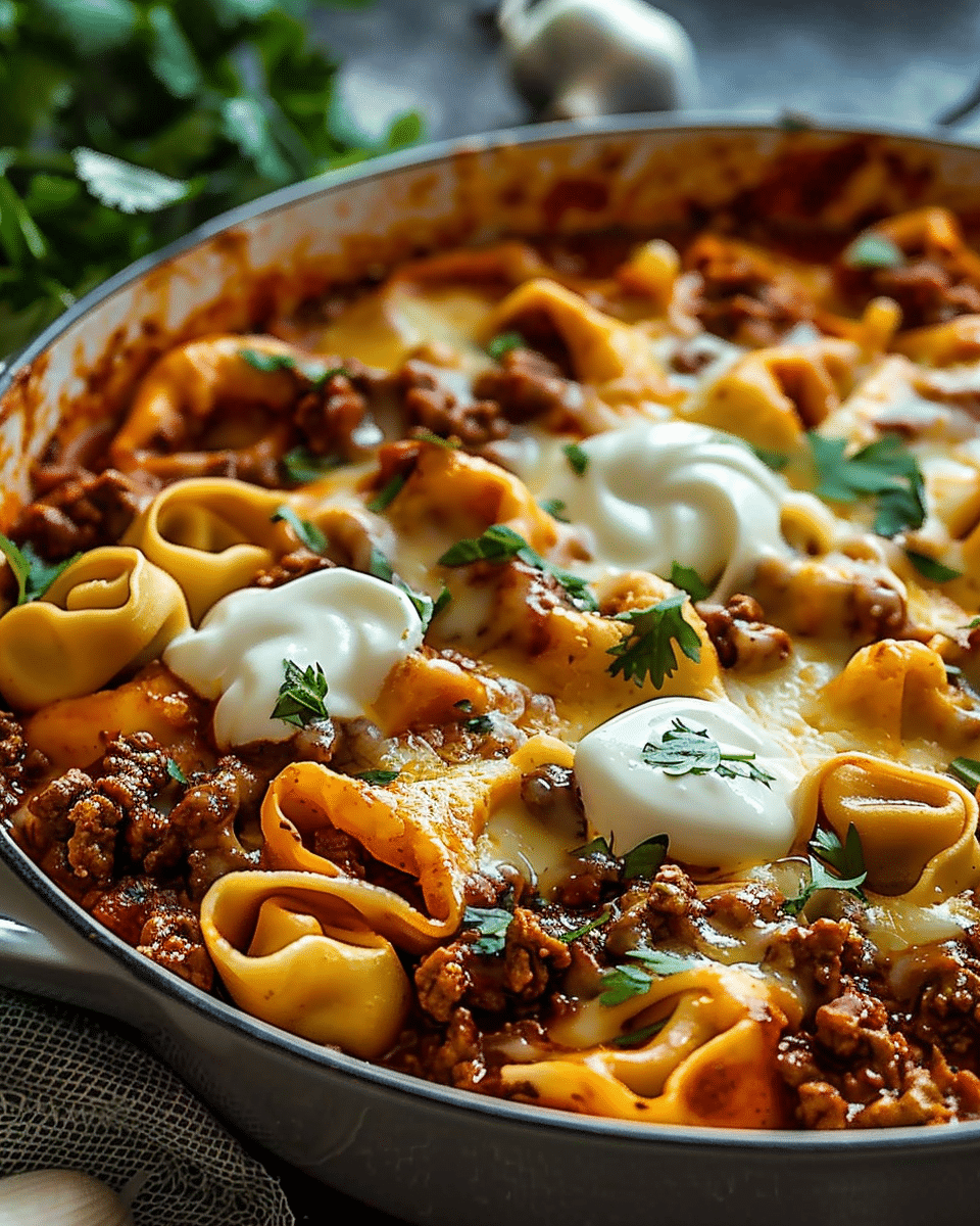Cheesy Beef Enchiladas Tortellini