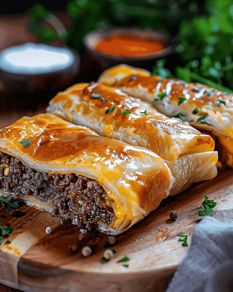 Easy Garlic Butter Beef Cheeseburger Rollups