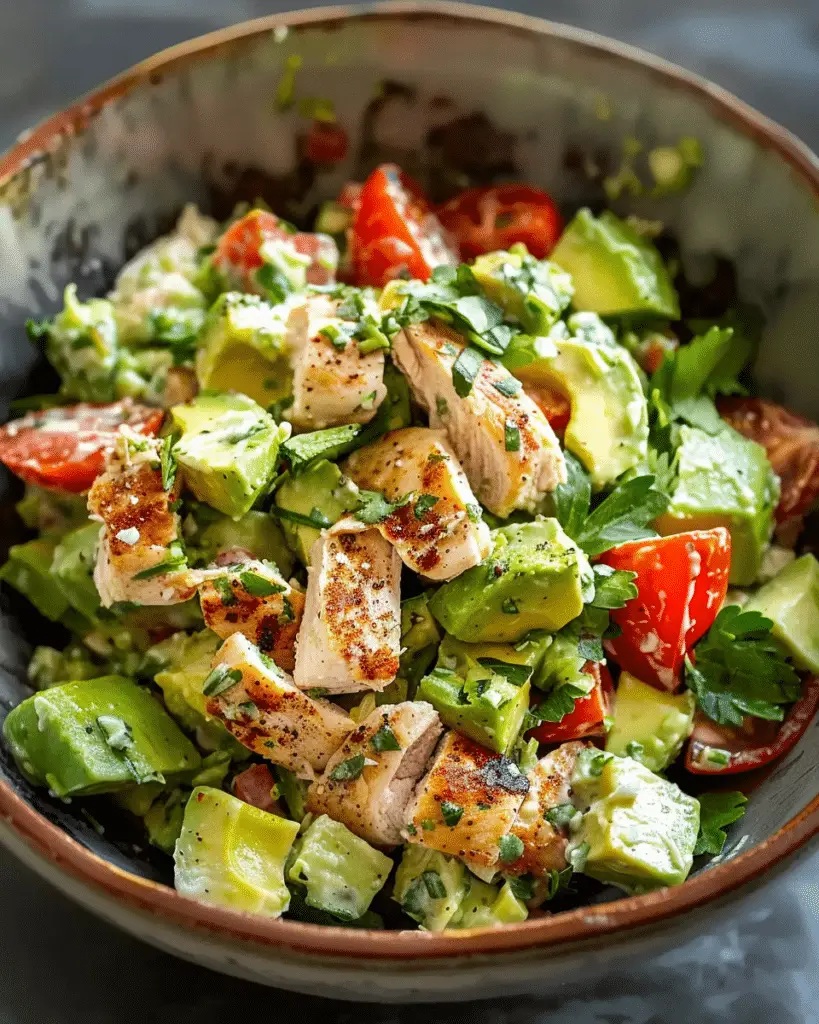 Healthy avocado chicken salad recipe