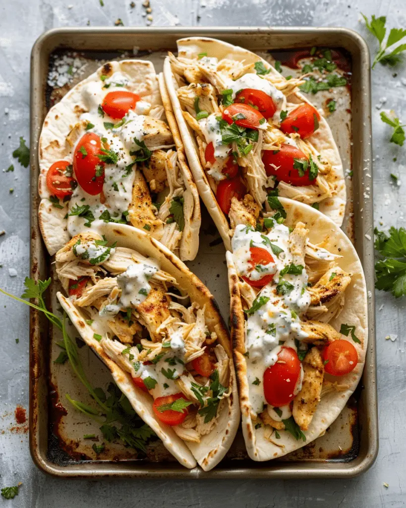 Sheet Pan Chicken Pitas with Herby Ranch