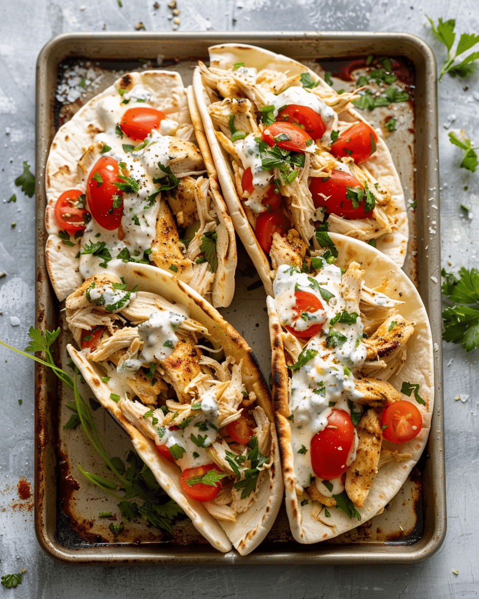 Sheet Pan Chicken Pitas with Herby Ranch