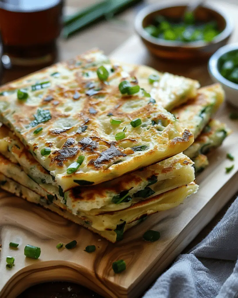 Crispy flaky scallion pancakes from scratch