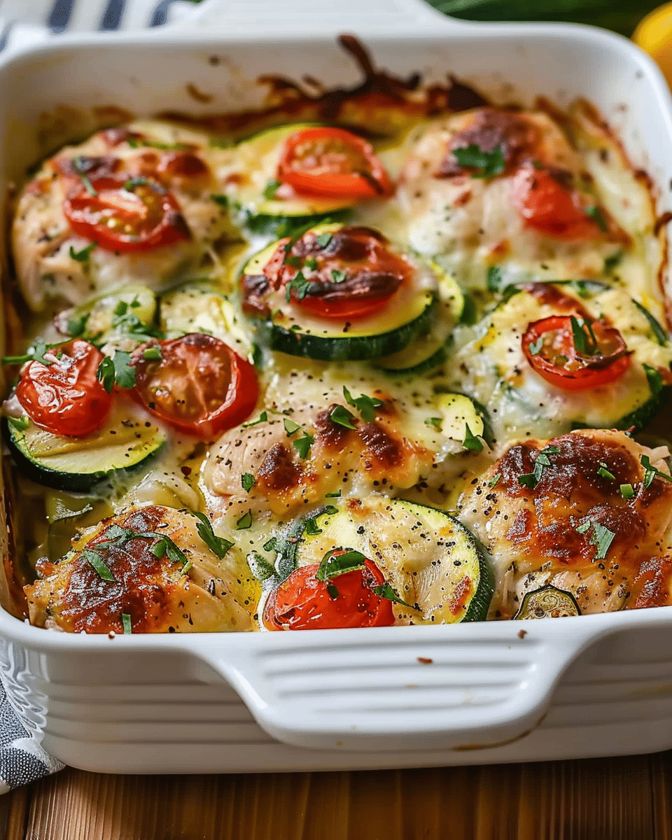 Mediterranean Chicken Zucchini Bake – Healthy, Flavorful & Easy!