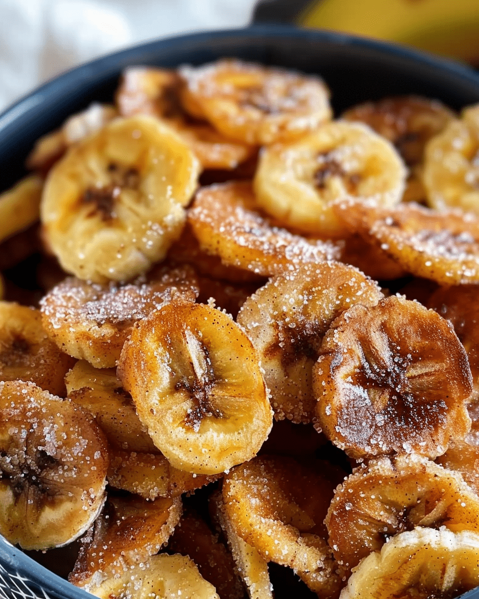 Cinnamon-sugar air fryer banana chips