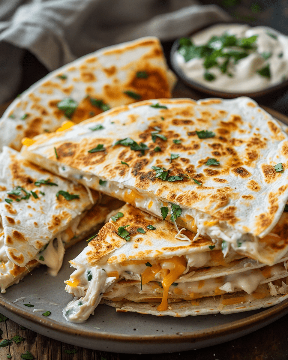 High-Protein Chicken Ranch Quesadilla : Crispy, Creamy & Low-Carb