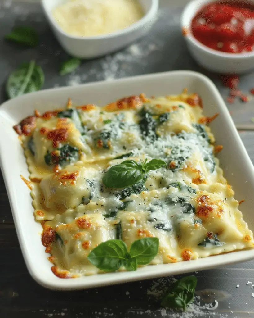 Keto Cheesy Spinach Ravioli