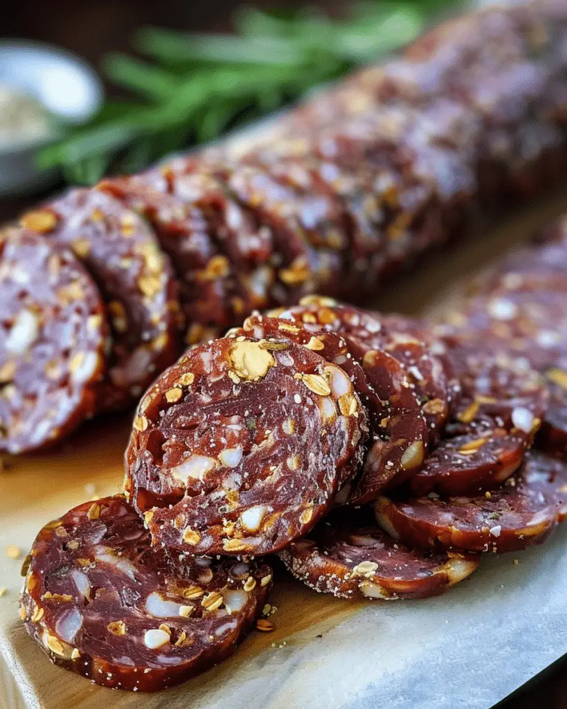Homemade vegan salami