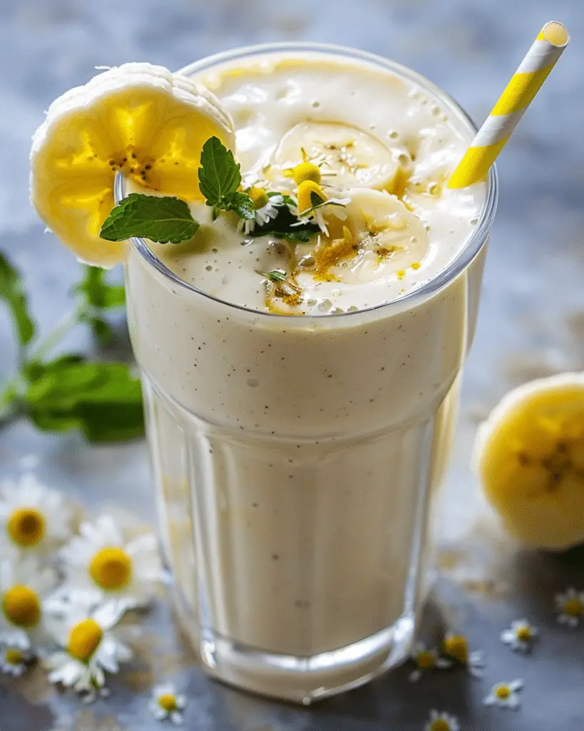 Banana chamomile tea smoothie