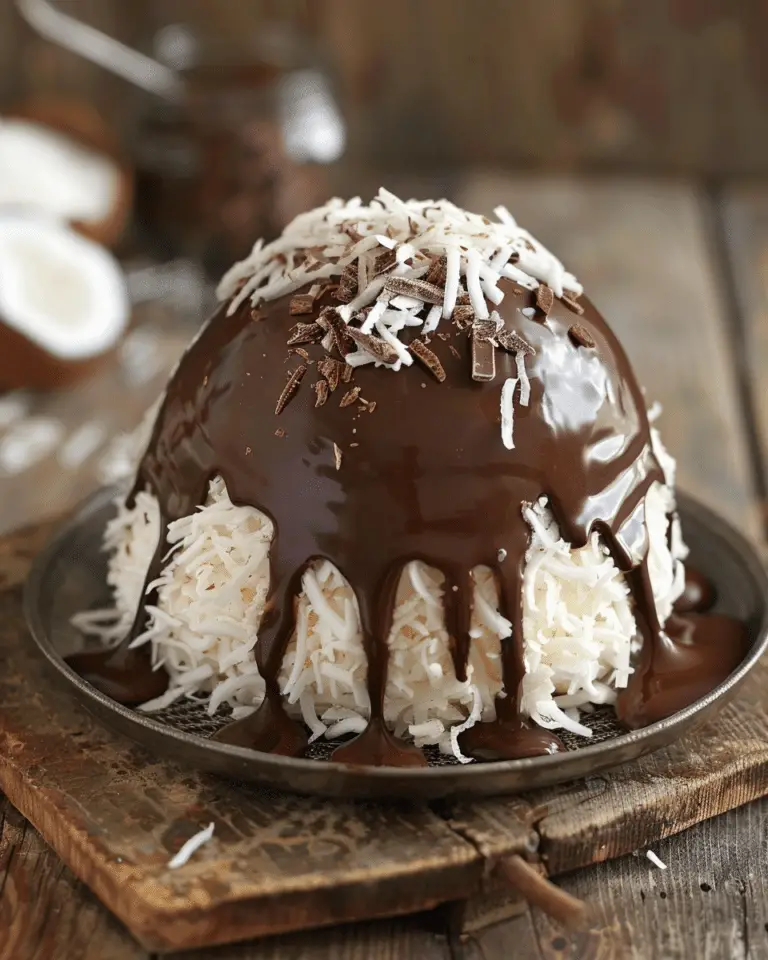 Coconut Dome With Chocolate Spread