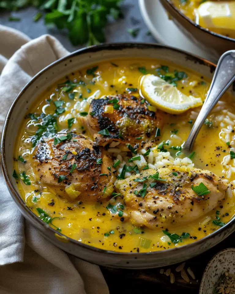 Lemon Ginger Turmeric Chicken and Rice Soup