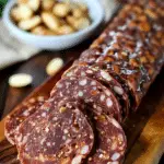 Homemade vegan salami