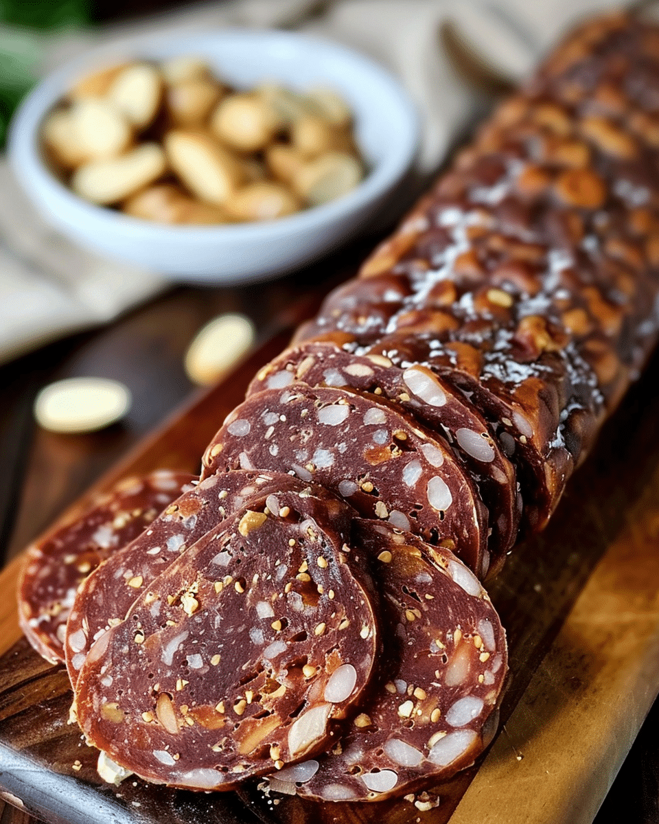 Homemade vegan salami