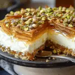 Honey Pistachio Baklava Cheesecake
