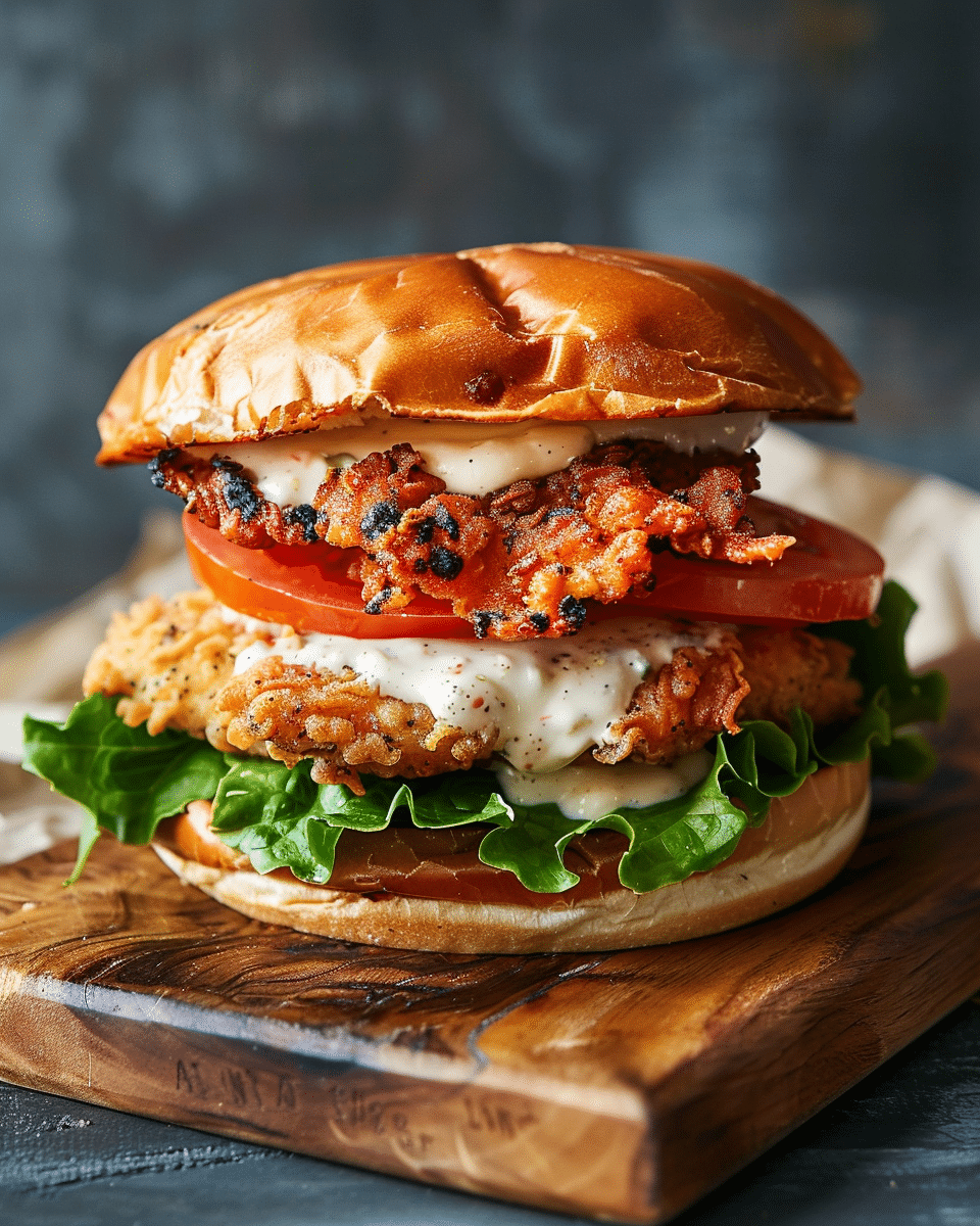 Cajun Crispy Chicken Sandwich With Garlic Aioli: Irresistibly Juicy!