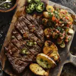 Disco Steak & Papas con Jalapeños