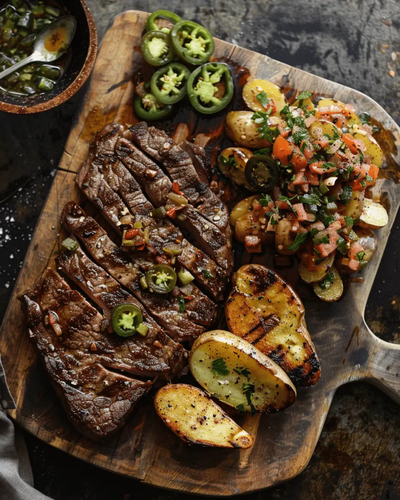 Disco Steak & Papas con Jalapeños