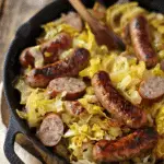 Dirty Cabbage with Smoked Turkey Sausages