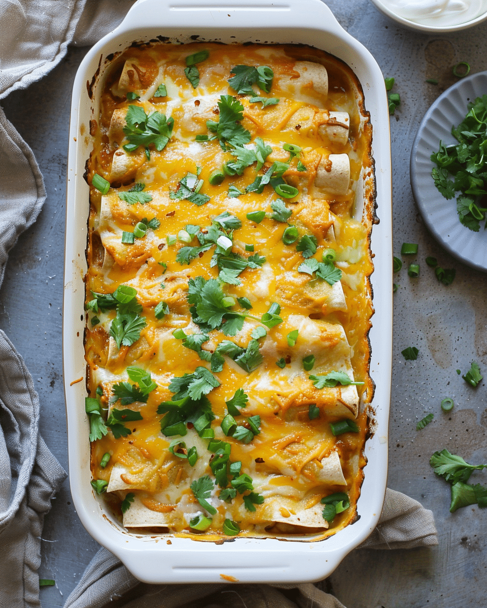 Delicious Chicken Enchiladas with Sour Cream White Sauce Made Easy