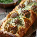 Cheese Stuffed Beef Sausage Bread