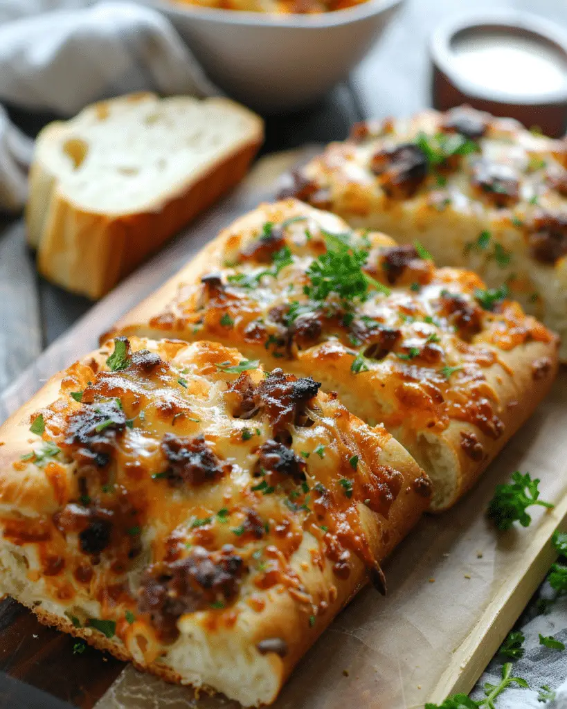 Cheese Stuffed Beef Sausage Bread