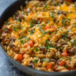 One-Pot Cheeseburger Orzo Skillet