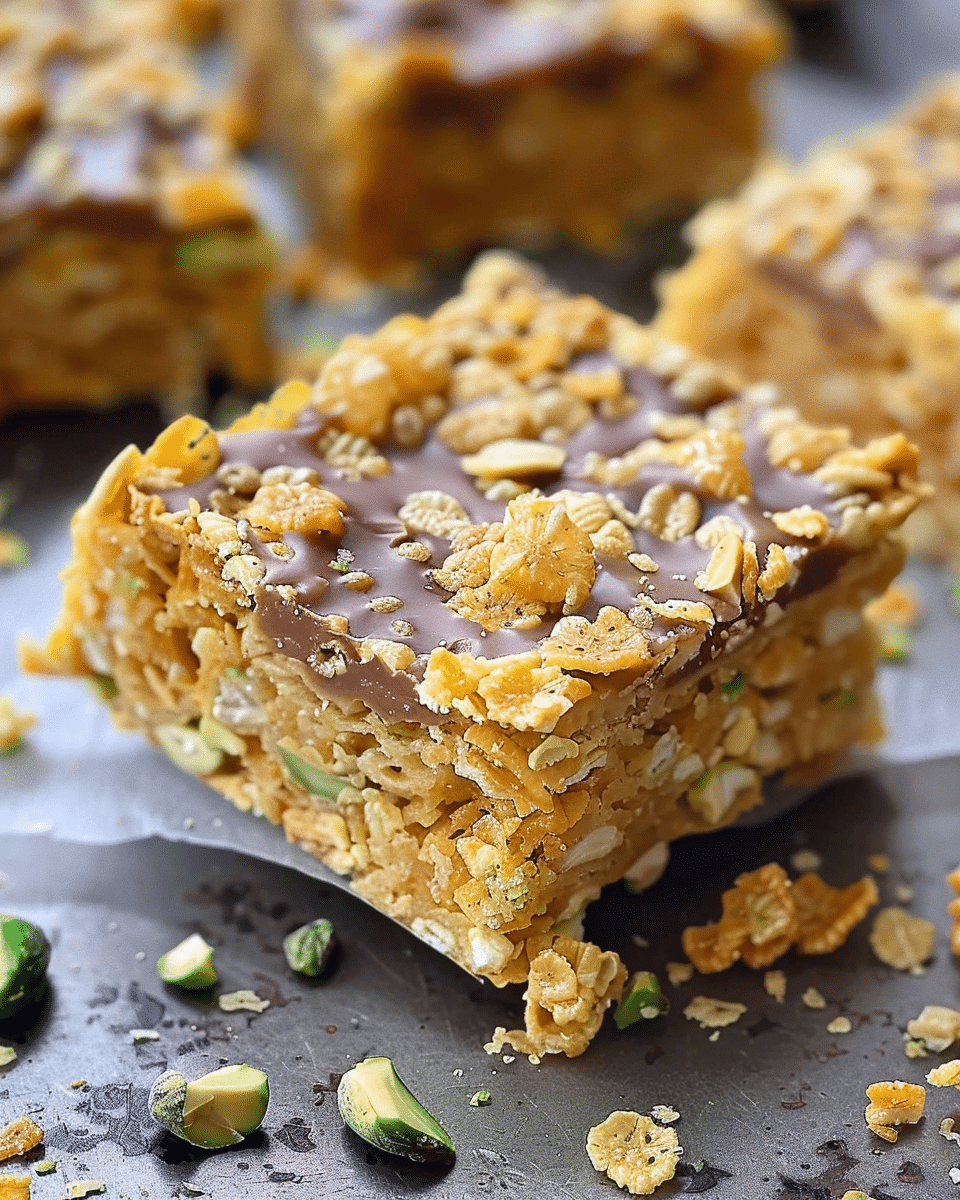Pistachio Cornflake Crunch Bars
