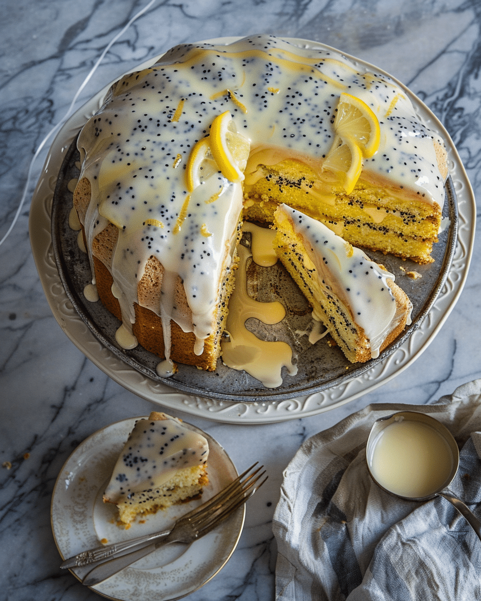 Lemon Poppy Seed Cake with Glaze